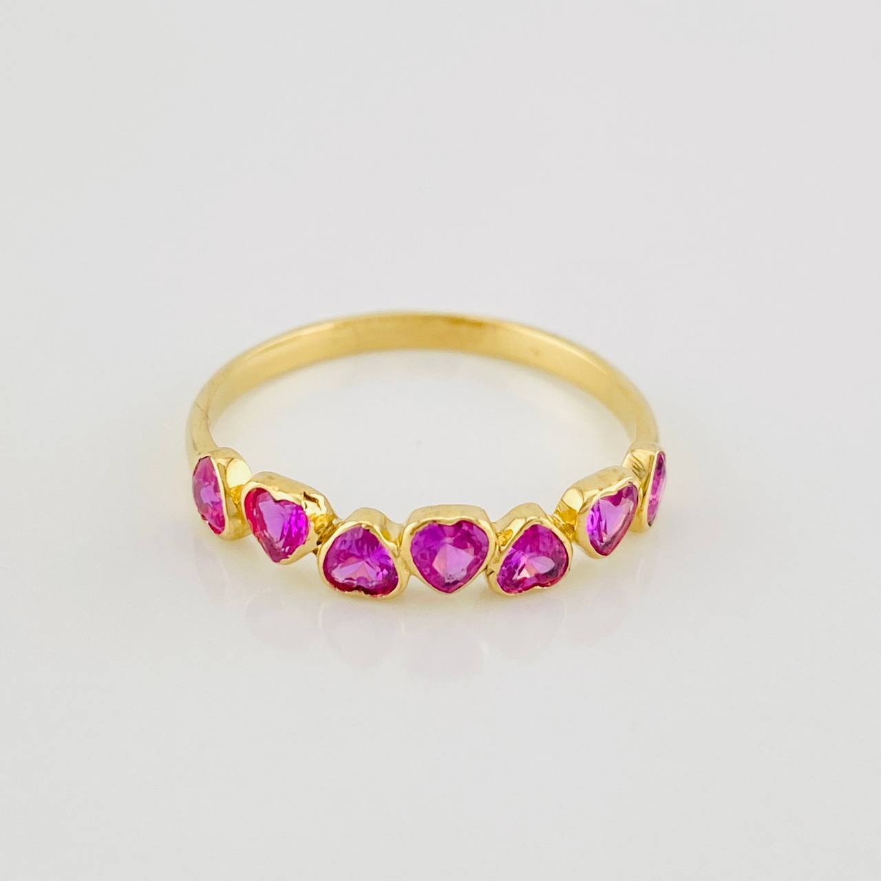 Anillo Corazones 1.85g / T7 3/4 Oro Amarillo 18K