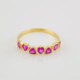 Anillo Corazones 1.85g / T7 3/4 Oro Amarillo 18K