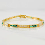 Pulso Tenis Rectangular 10.8g / 19.6cm / 3.3mm Oro Amarillo 18K