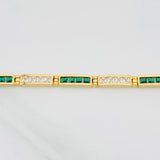 Pulso Tenis Rectangular 10.8g / 19.6cm / 3.3mm Oro Amarillo 18K