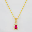 Set Cadena Lazo + Dije Halo Lagrima / 2.05g / 45cm Oro Amarillo 18K