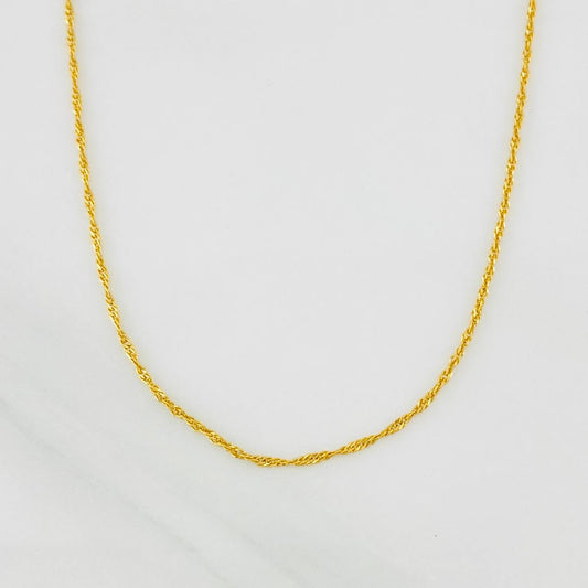 Cadena Singapur 0.9g / 40cm / 0.83mm Oro Amarillo 18K