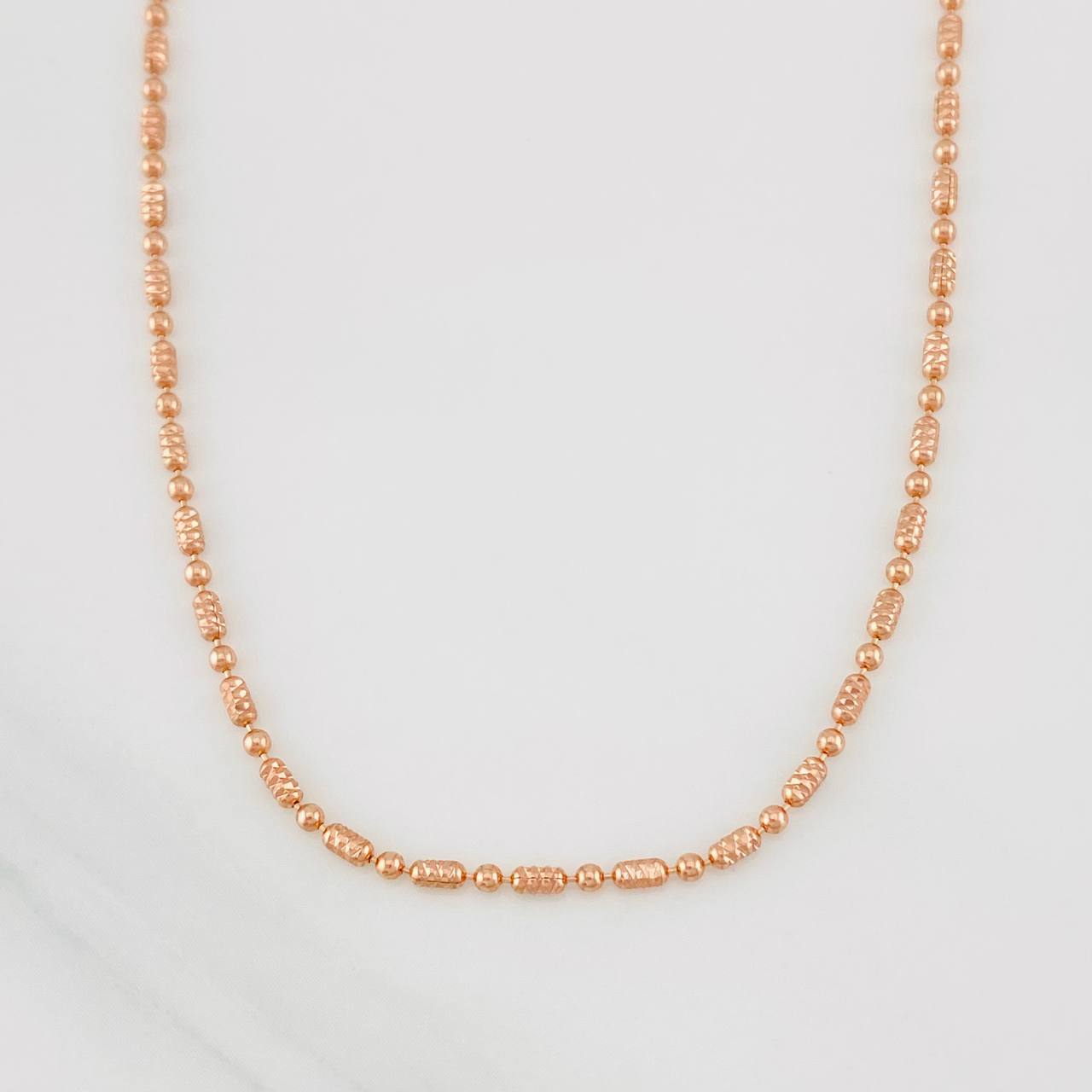 Cadena Morse 3.7g / 40cm / 1.47mm Oro Rosa 18K