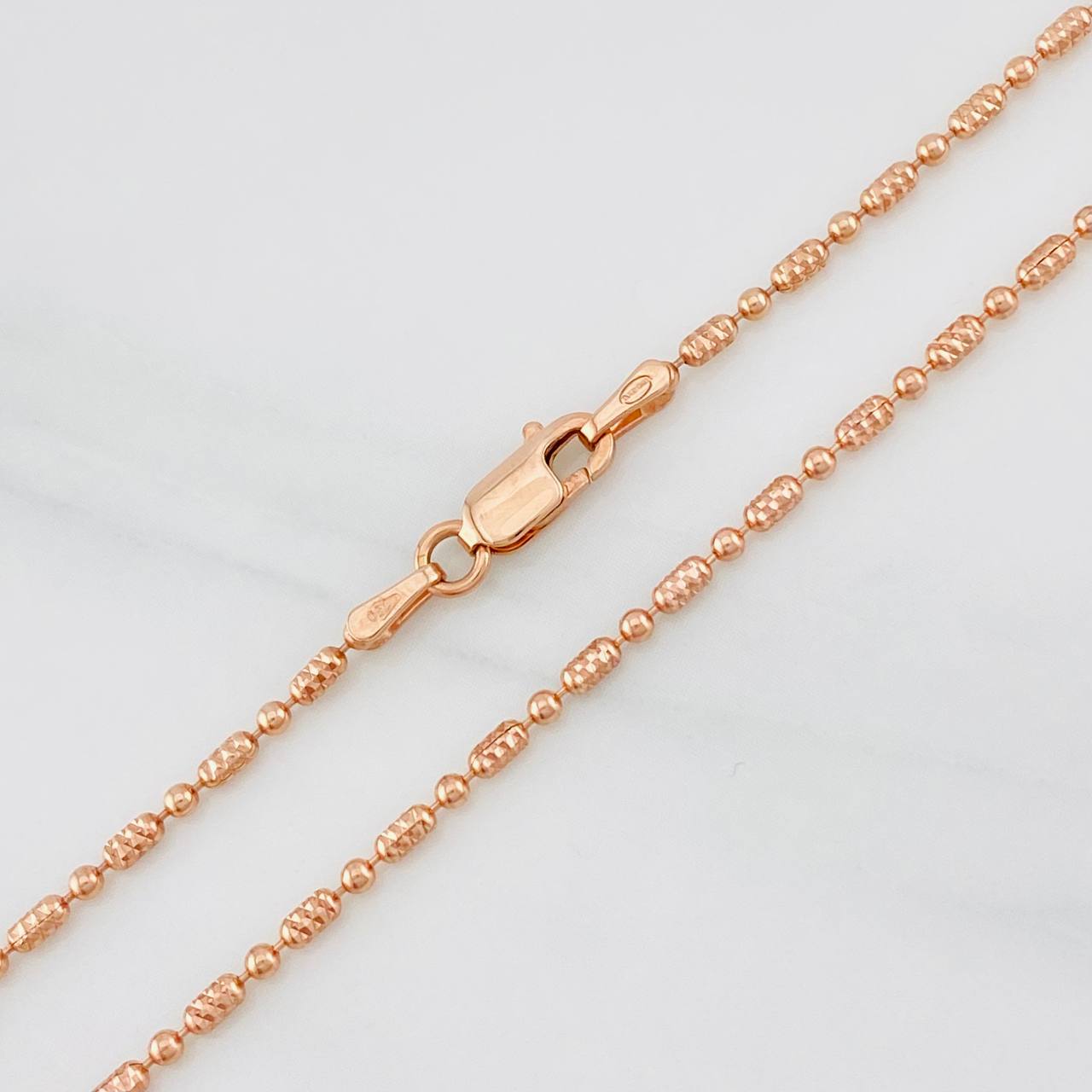 Cadena Morse 3.7g / 40cm / 1.47mm Oro Rosa 18K