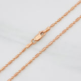 Cadena Morse 3.7g / 40cm / 1.47mm Oro Rosa 18K