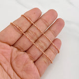 Cadena Morse 3.7g / 40cm / 1.47mm Oro Rosa 18K