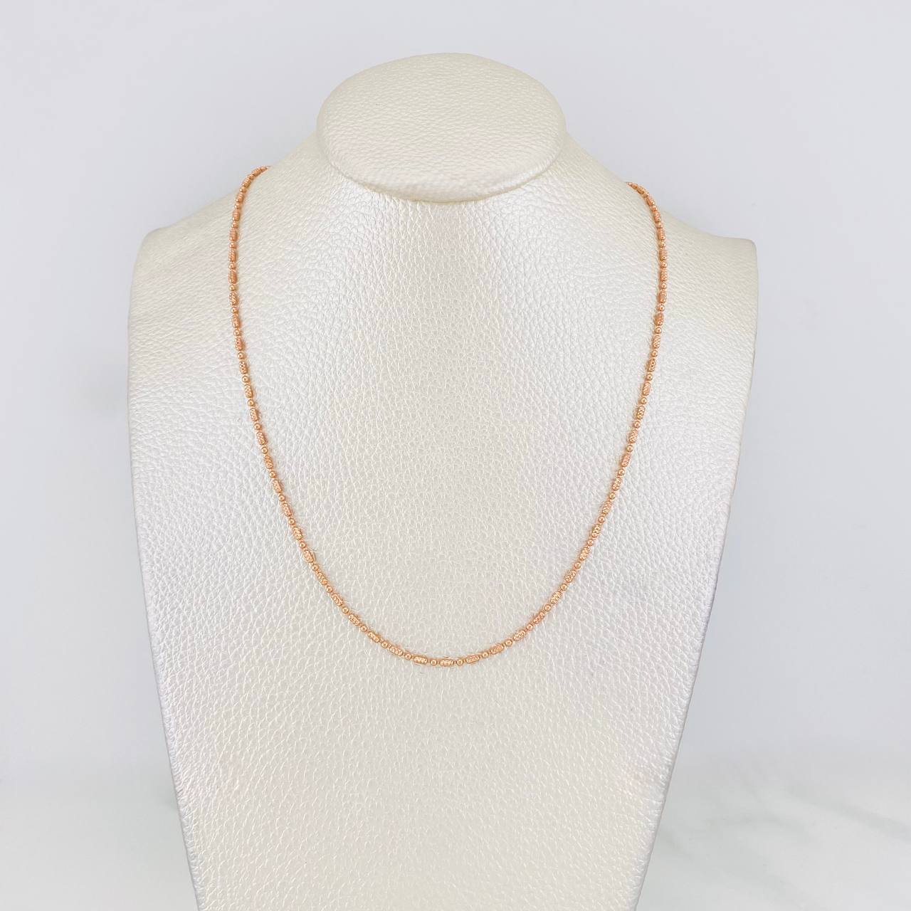 Cadena Morse 3.7g / 40cm / 1.47mm Oro Rosa 18K