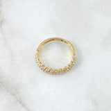 Anillo Cubano Churumbela 1.7gr / T5 1/4 / Circones Blancos Oro Amarillo 18K