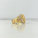 Anillo Sagrado Corazón Cruz 9.25gr / T9 1/4 / Circones Blancos Dos Oros Amarillo Blanco *