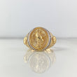 Anillo Sagrado Corazón Cruz 9.25gr / T9 1/4 / Circones Blancos Dos Oros Amarillo Blanco *