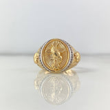 Anillo Sagrado Corazón Cruz 9.25gr / T9 1/4 / Circones Blancos Dos Oros Amarillo Blanco *