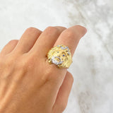 Anillo Rostro de Cristo 11.35gr / T11 / Circones Blancos Azules Dos Oros Amarillo Blanco *