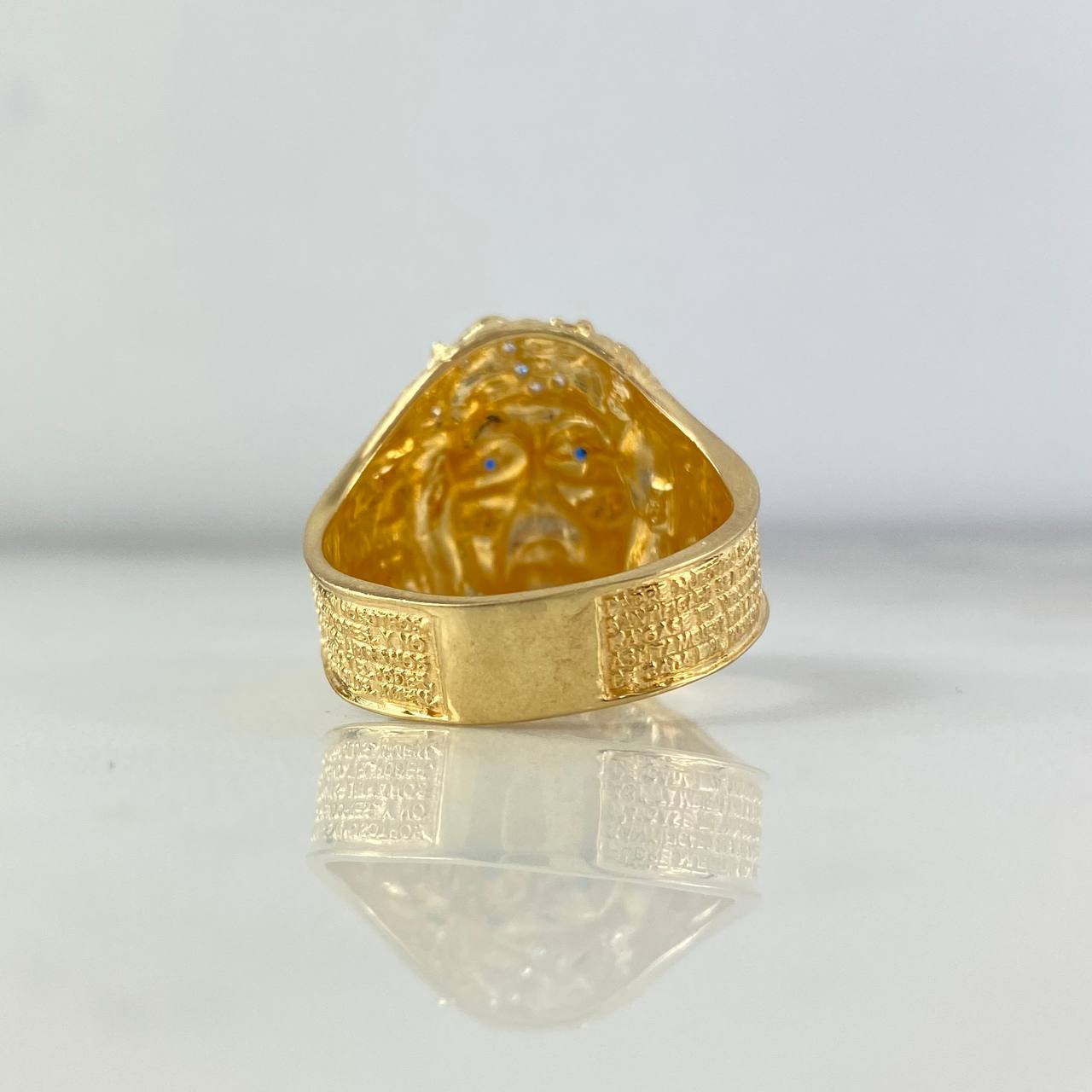 Anillo Rostro de Cristo 11.35gr / T11 / Circones Blancos Azules Dos Oros Amarillo Blanco *