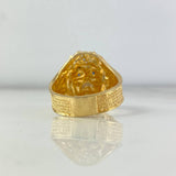 Anillo Rostro de Cristo 11.35gr / T11 / Circones Blancos Azules Dos Oros Amarillo Blanco *