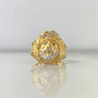 Anillo Rostro de Cristo 11.35gr / T11 / Circones Blancos Azules Dos Oros Amarillo Blanco *