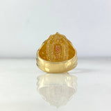 Anillo Virgen de Guadalupe Silueta 12.45gr / T12 / Circones Blancos Fucsias Verdes Oro Amarillo *