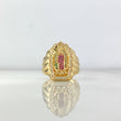 Anillo Virgen de Guadalupe Silueta 12.45gr / T12 / Circones Blancos Fucsias Verdes Oro Amarillo *