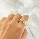 Anillo Herraduras Caballo 6.6gr / T9 1/2 / Circones Blancos Tres Oros *