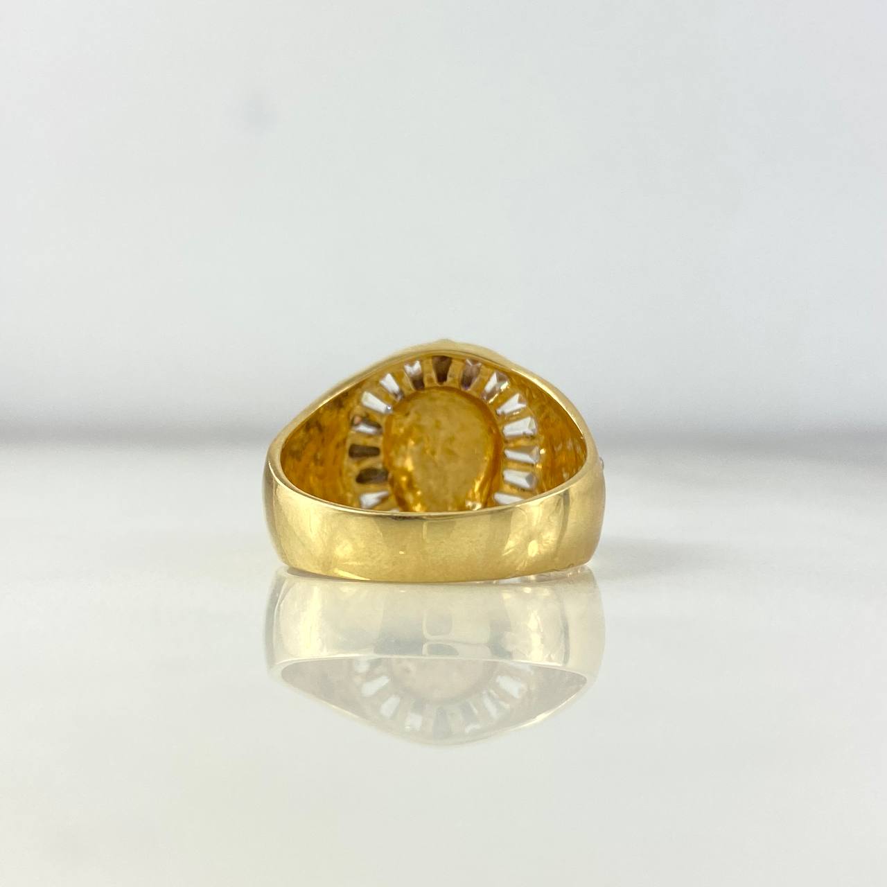 Anillo Herraduras Caballo 6.6gr / T9 1/2 / Circones Blancos Tres Oros *