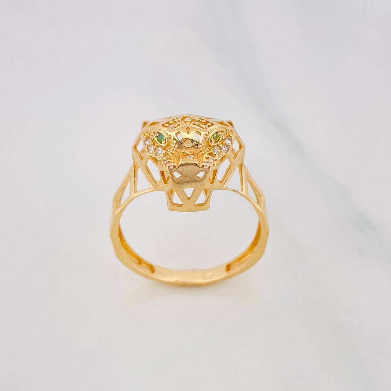 Anillo Pantera 3.9g / T8 1/4 Oro Amarillo 18K