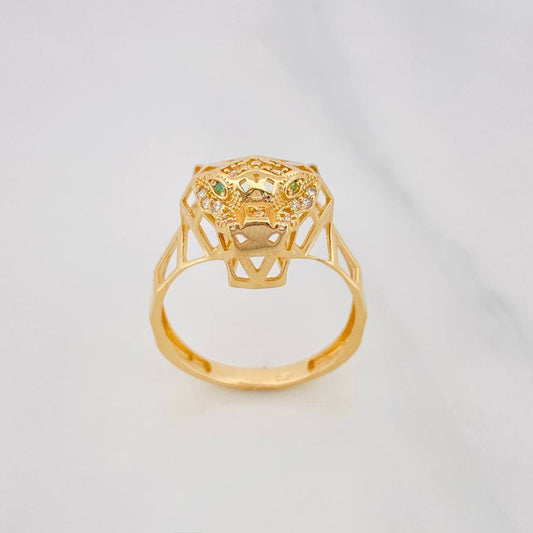 Anillo Pantera 3.9g / T8 1/4 Oro Amarillo 18K