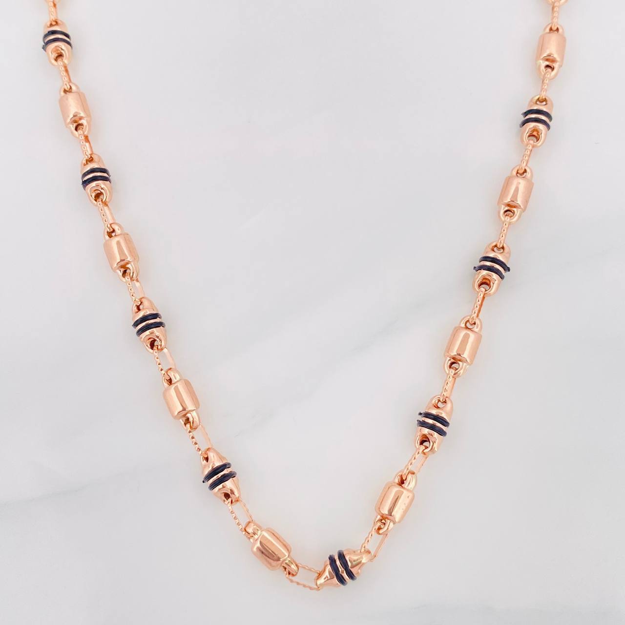 Cadena Rustica Barril 14.55g / 60cm / 4.29mm Oro Rosa 18K