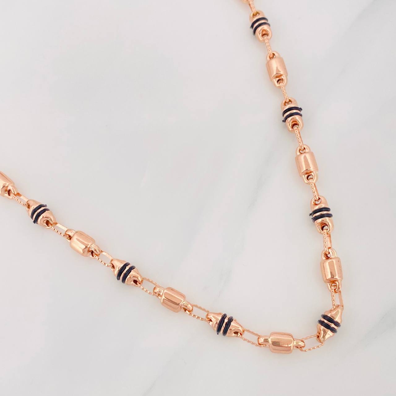 Cadena Rustica Barril 14.55g / 60cm / 4.29mm Oro Rosa 18K