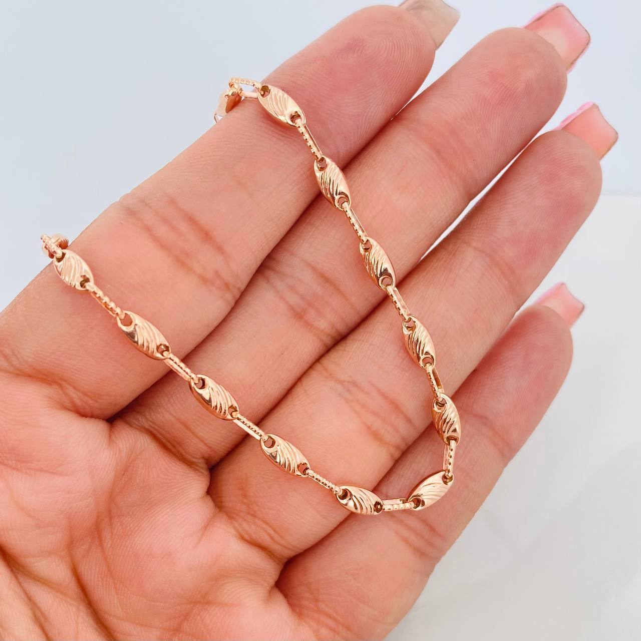 Cadena Rustica Paris 10.8g / 60cm / 3.44mm Oro Rosa 18K