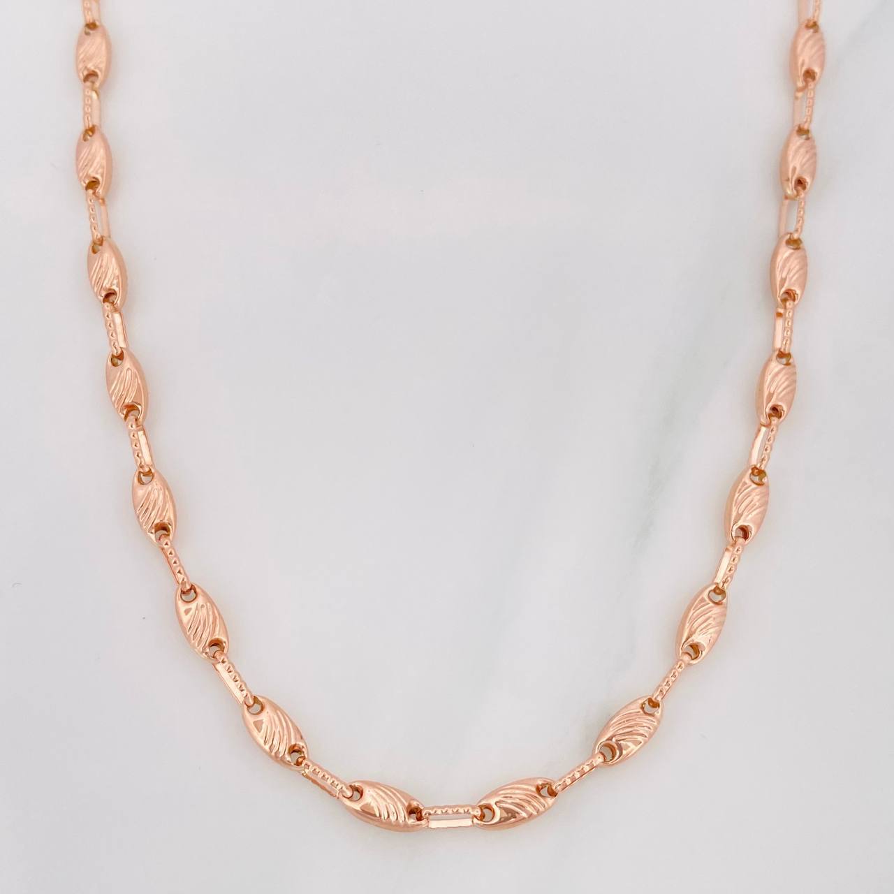 Cadena Rustica Paris 10.8g / 60cm / 3.44mm Oro Rosa 18K
