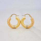 Candongas Lady 4.25g / 2cm Dos Oros Amarillo Blanco 18K
