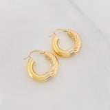 Candongas Lady 4.25g / 2cm Dos Oros Amarillo Blanco 18K