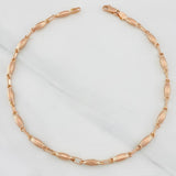 Tobillera Rustica Eslabon 4.85g / 26cm / 3.22mm Oro Rosa 18K