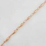 Tobillera Rustica Eslabon 4.85g / 26cm / 3.22mm Oro Rosa 18K