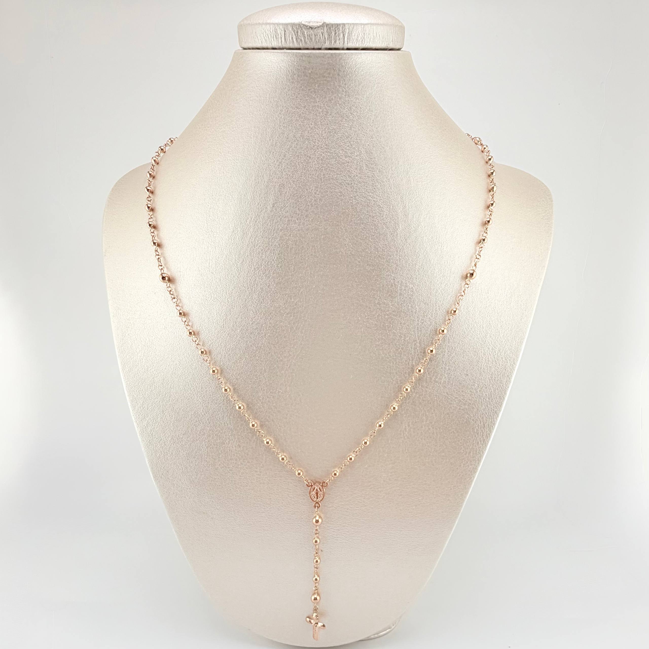 Rosario Virgen Milagrosa 6.15gr / 50cm / 3mm - 4mm Oro Rosa 18K