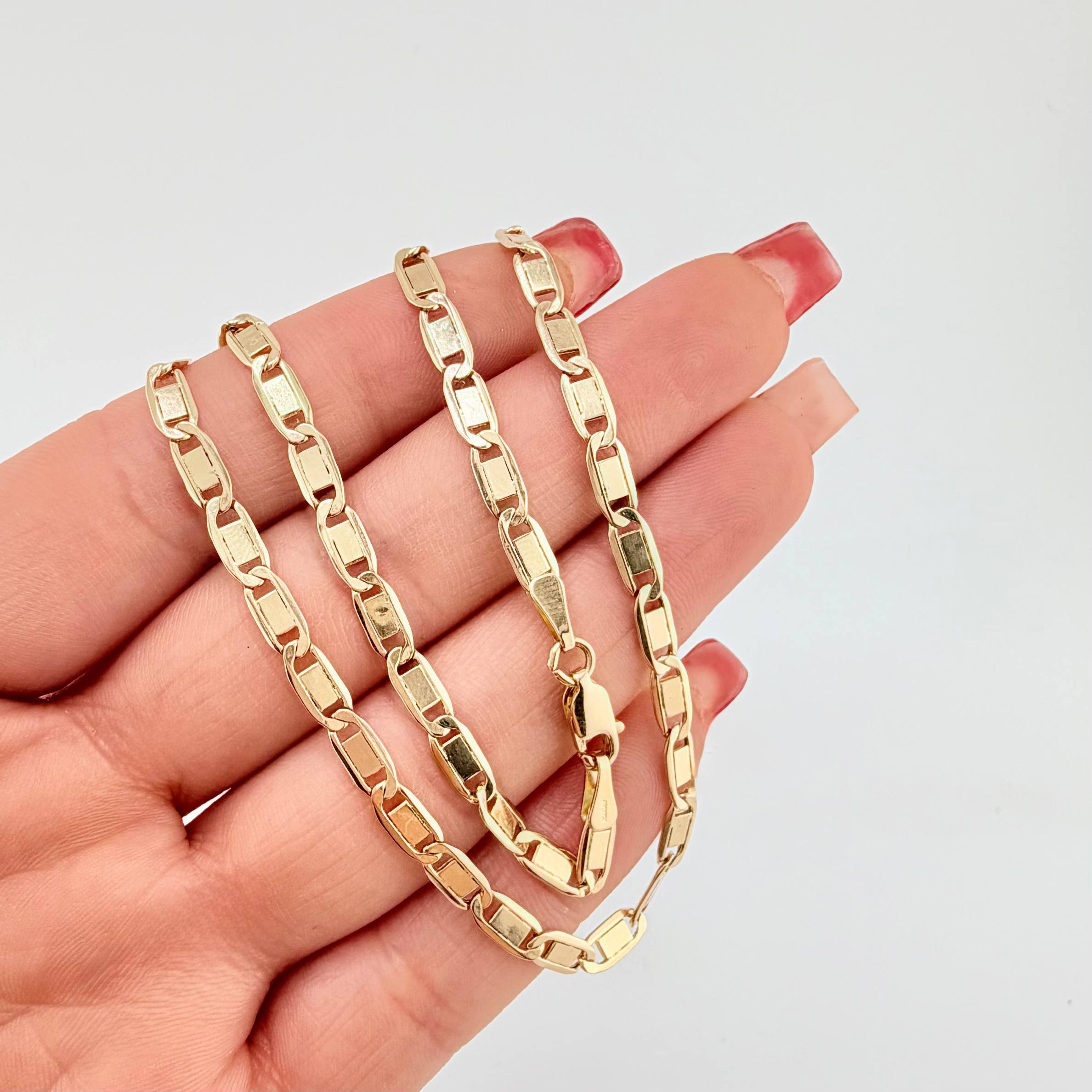 Cadena Plana 7.65gr / 60cm / 3.8mm Oro Amarillo +3 18K ©