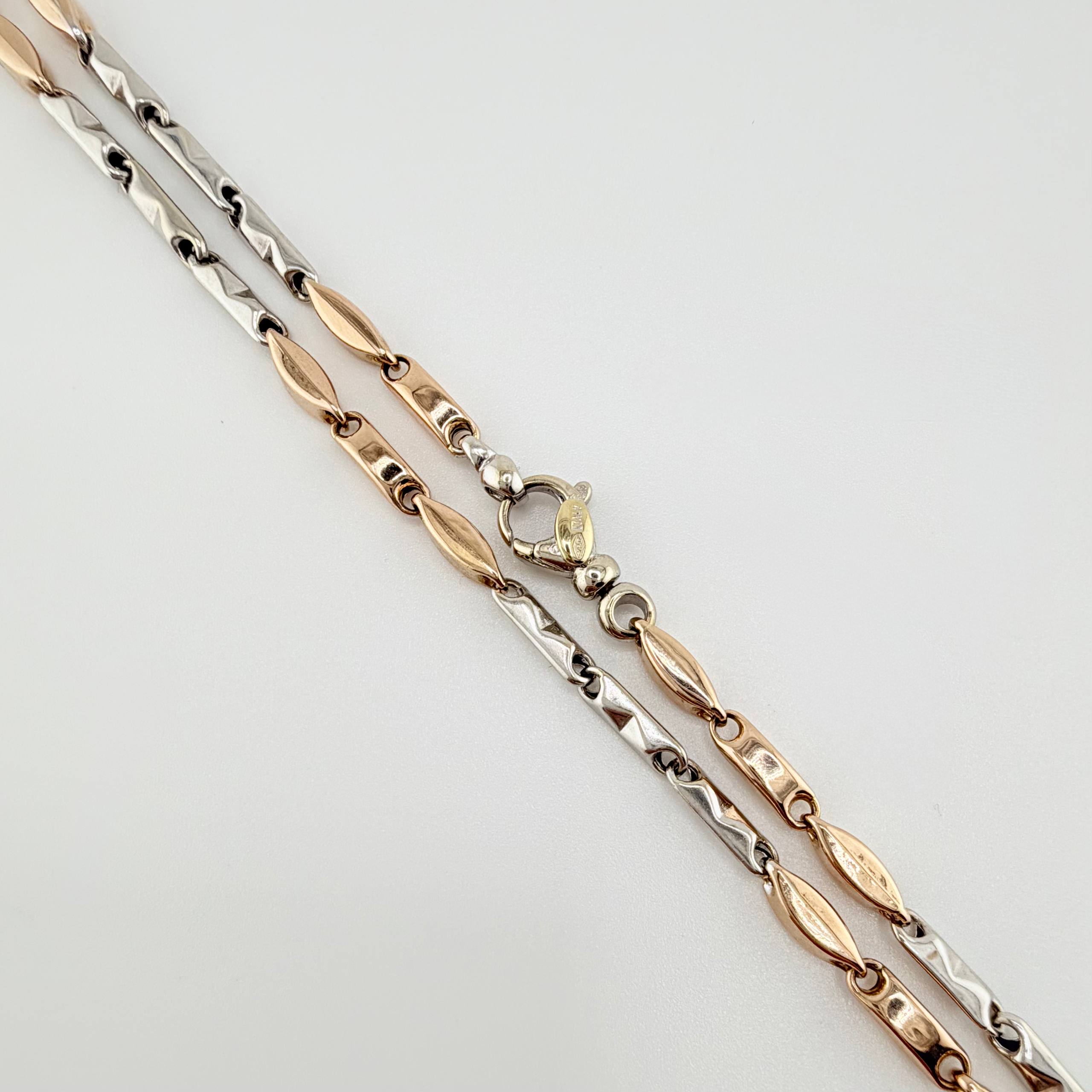 Cadena Rustica 13.45gr / 60cm / 2.8mm Dos Oros Blanco Rosa 18K ©