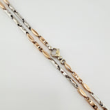 Cadena Rustica 13.45gr / 60cm / 2.8mm Dos Oros Blanco Rosa 18K ©