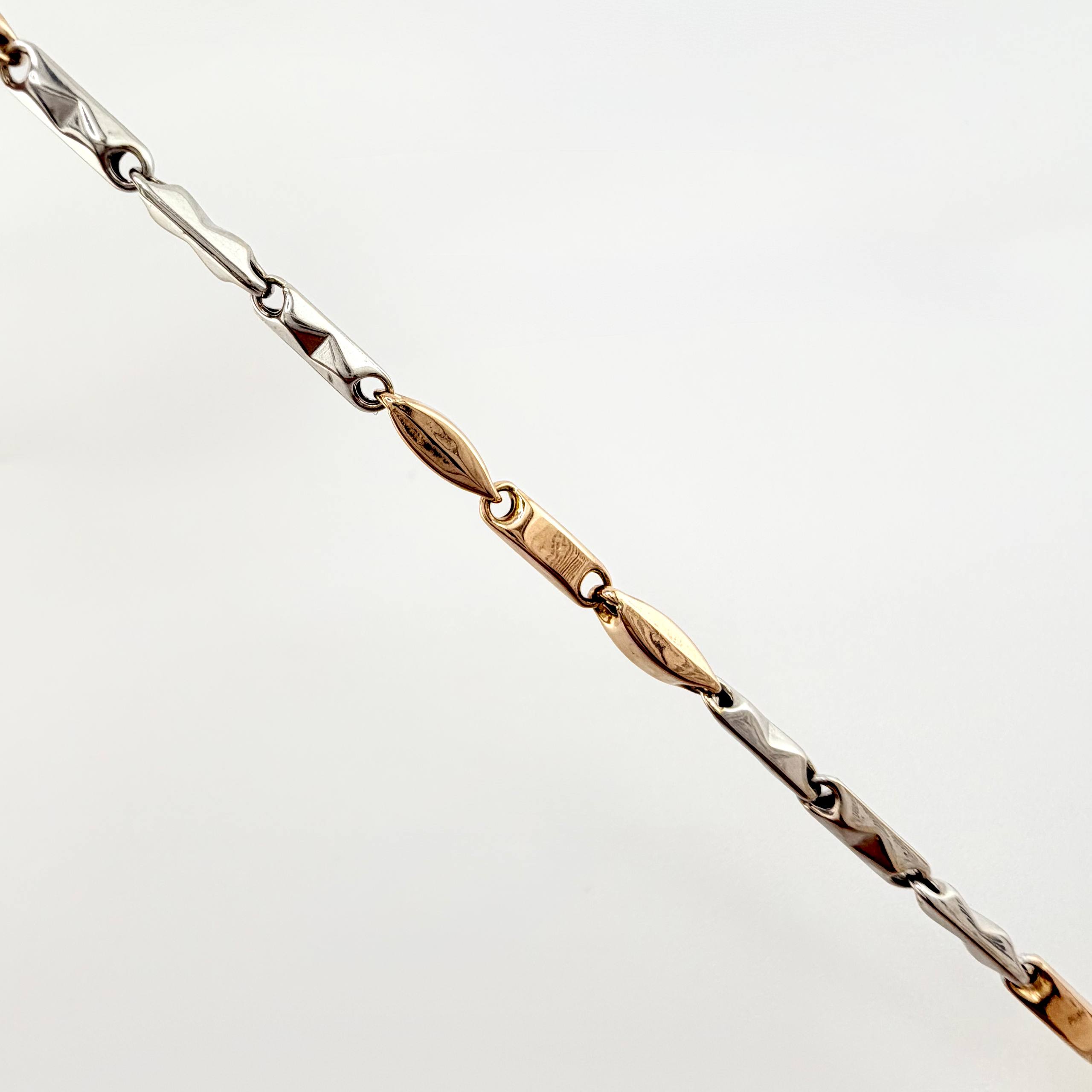 Cadena Rustica 13.45gr / 60cm / 2.8mm Dos Oros Blanco Rosa 18K ©