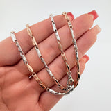 Cadena Rustica 13.45gr / 60cm / 2.8mm Dos Oros Blanco Rosa 18K ©