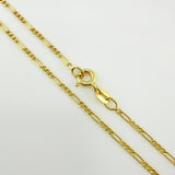 Cadena Figaro 1.35gr / 45cm / 1.5mm Oro Amarillo +1 18K ©