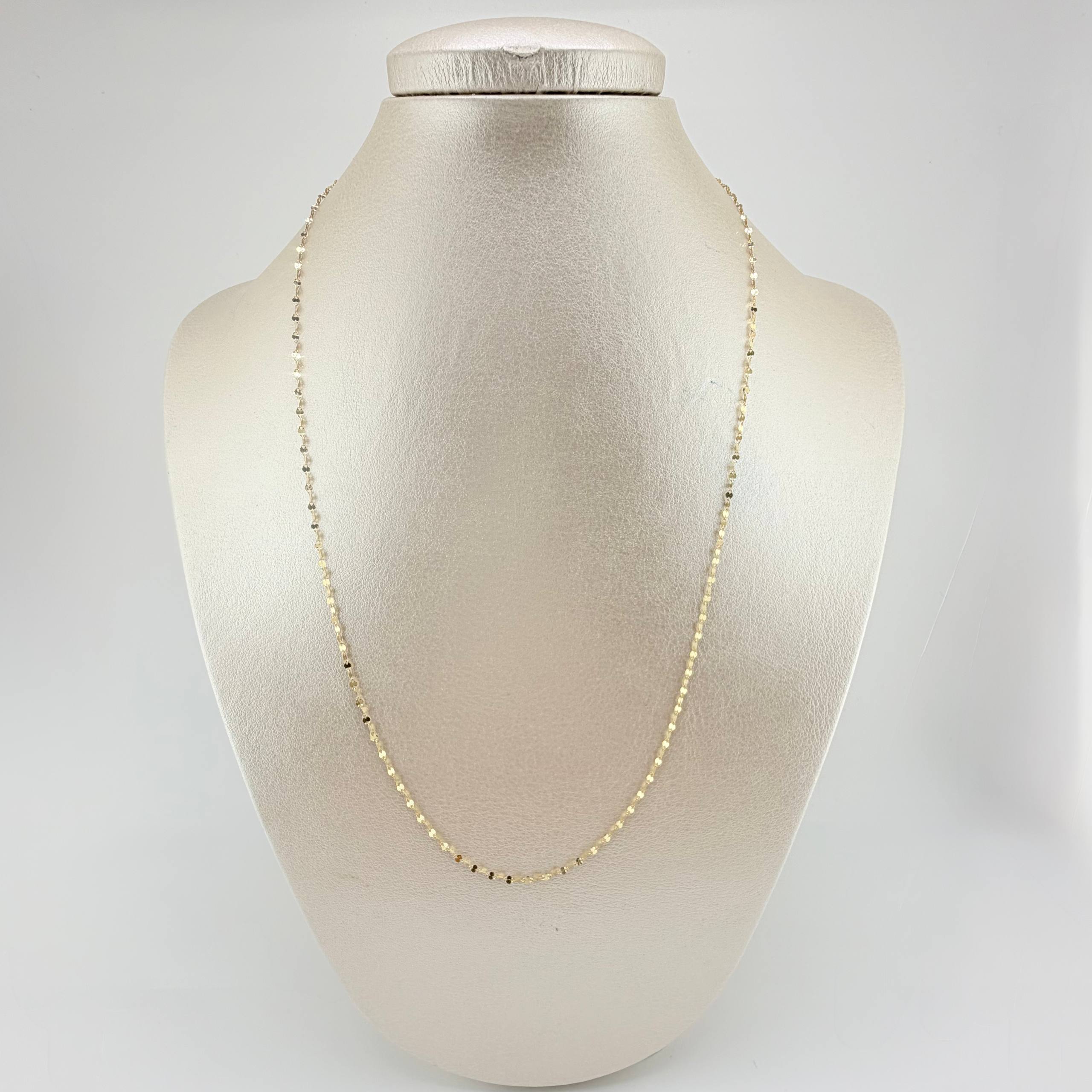 Cadena Flor Espejo 0.85gr / 50cm / 0.7mm Oro Amarillo +3 18K