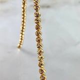 Pulso Militar 8.65gr / 22cm / 3.8mm Diamantado Oro Amarillo 18K *