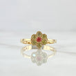 Anillo Flor 2.2gr / T6 1/2 / Circones Amarillos - Naranja Oro Amarillo 18K ©