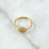 Anillo Flor 2.2gr / T6 1/2 / Circones Amarillos - Naranja Oro Amarillo 18K ©