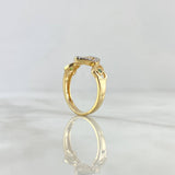 Anillo Triple Corazon Quinces 2.8gr / T6 1/4 / Circones Blancos - Verdes Oro Amarillo 18K ©