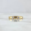 Anillo Corazon Atrapado 2.05gr / T7 / Circones Blancos Oro Amarillo 18K ©