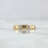 Anillo Corazon Atrapado 2.05gr / T7 / Circones Blancos Oro Amarillo 18K ©
