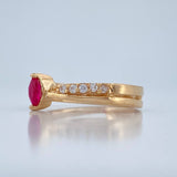 Anillo Solitario Rombo 2.7gr / T7 / Oro Amarillo 18K %