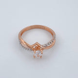 Anillo Solitario Lineas Cruzadas 2gr / T5 1/2 / Dos Oros Blanco Rosa 18K %