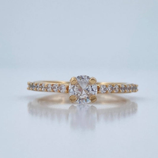 Anillo Solitario Puente 2.5gr / T7 / Oro Amarillo 18K %